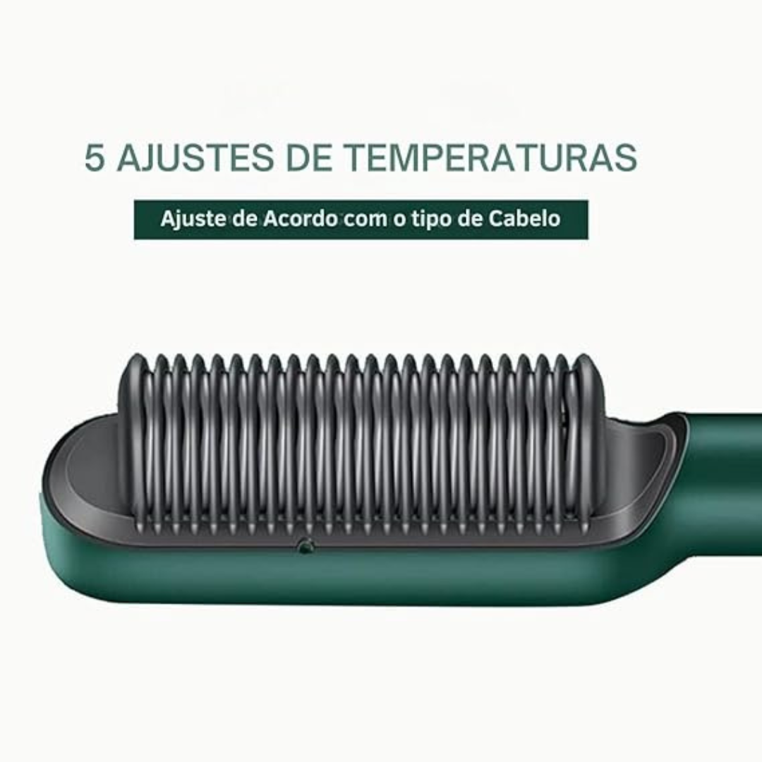 Escova Alisadora Elétrica Bivolt - Verde