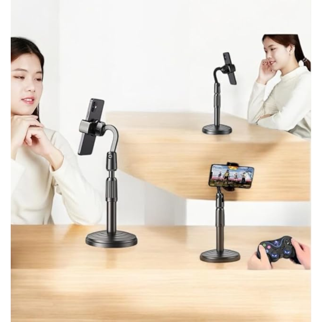 Tripé de Mesa para Celular - Mini Pedestal Ajustável 360°