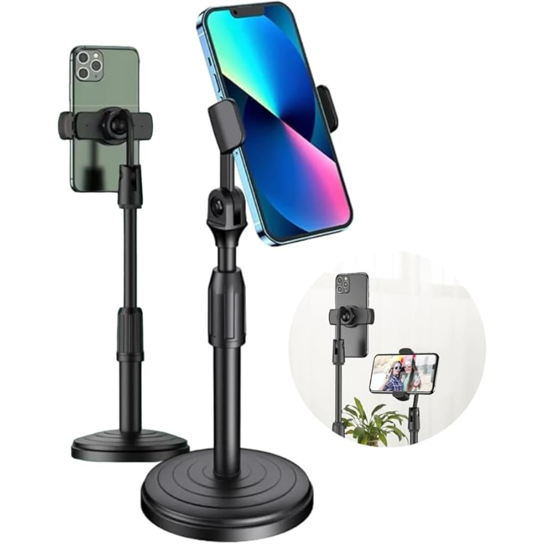 Tripé de Mesa para Celular - Mini Pedestal Ajustável 360°