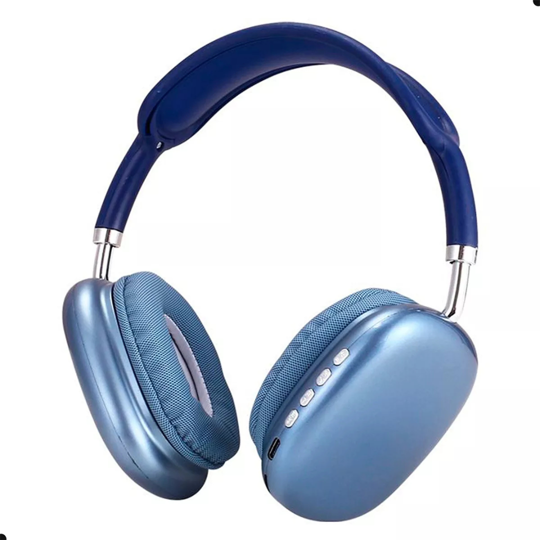 Fone De Ouvido Bluetooth P9 Air - S/ Fio Wireless Headphone- Azul