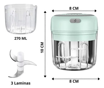 Triturador Elétrico Portátil 300 ml – Verde Prático
