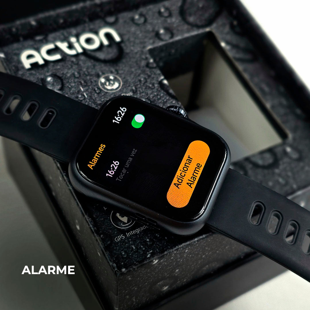Smartwatch ACTION WEARZONE A PROVA D'ÁGUA GPS integrado - 7 dias de bateria