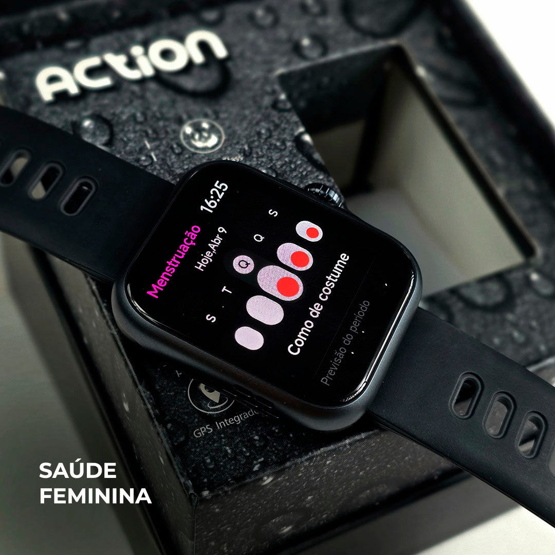 Smartwatch ACTION WEARZONE A PROVA D'ÁGUA GPS integrado - 7 dias de bateria