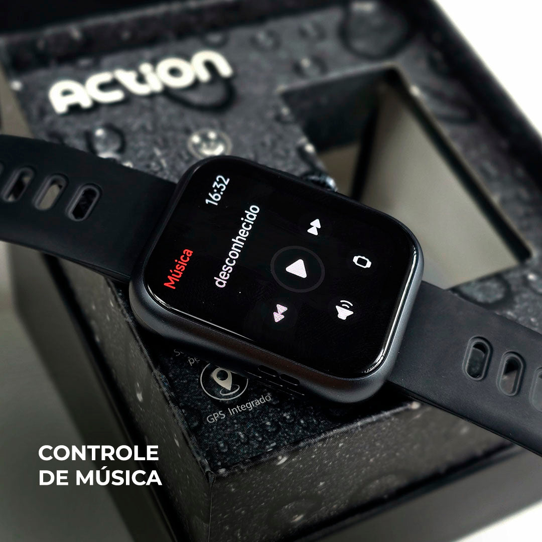 Smartwatch ACTION WEARZONE A PROVA D'ÁGUA GPS integrado - 7 dias de bateria