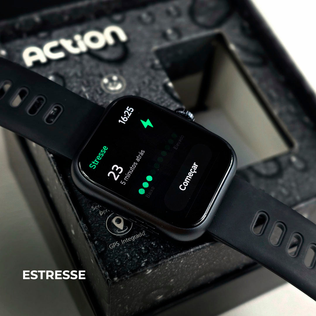 Smartwatch ACTION WEARZONE A PROVA D'ÁGUA GPS integrado - 7 dias de bateria