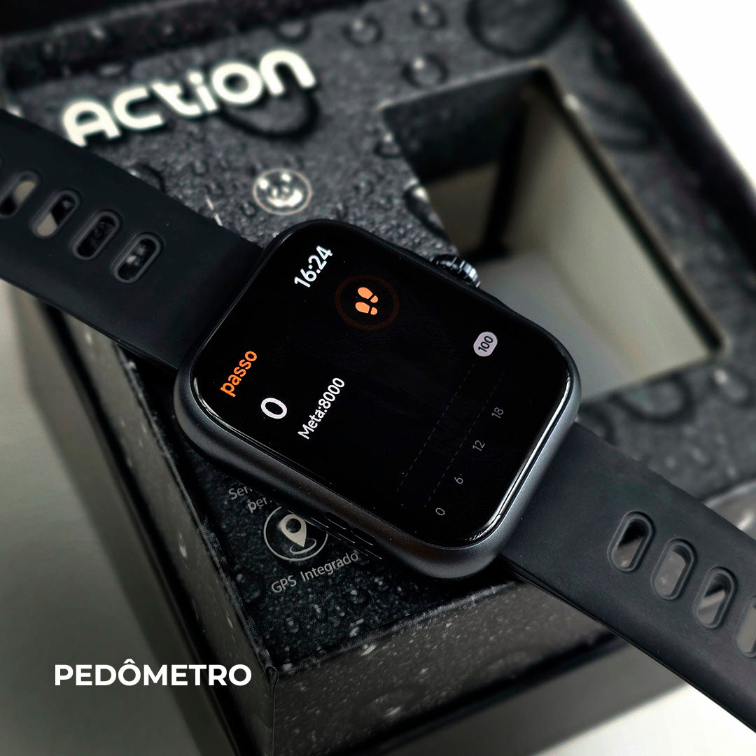 Smartwatch ACTION WEARZONE A PROVA D'ÁGUA GPS integrado - 7 dias de bateria