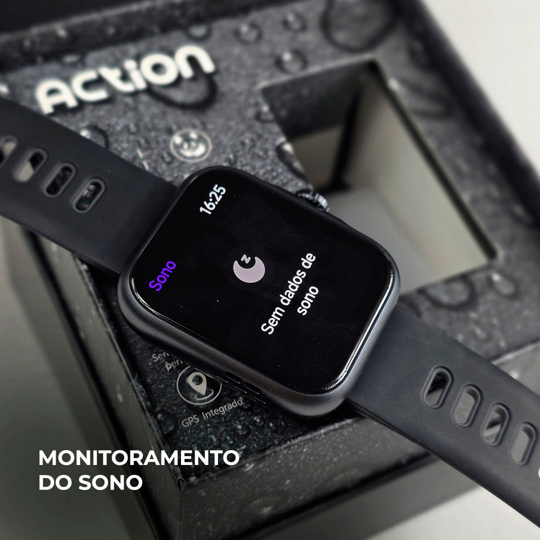 Smartwatch ACTION WEARZONE A PROVA D'ÁGUA GPS integrado - 7 dias de bateria