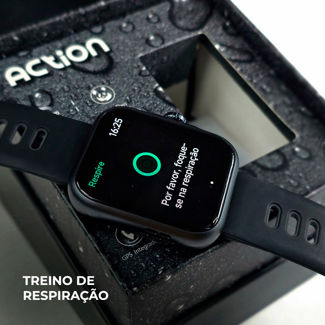 Smartwatch ACTION WEARZONE A PROVA D'ÁGUA GPS integrado - 7 dias de bateria