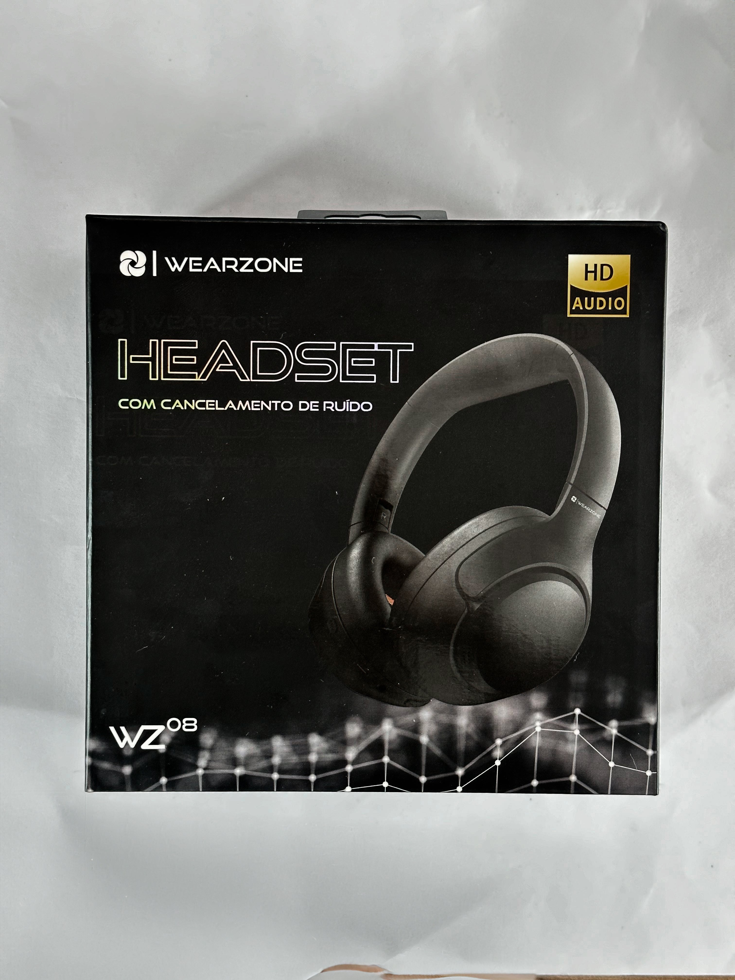 Headphone WZ‑08 Wearzone – ANC 40 h, Dobrável & Graves Potentes