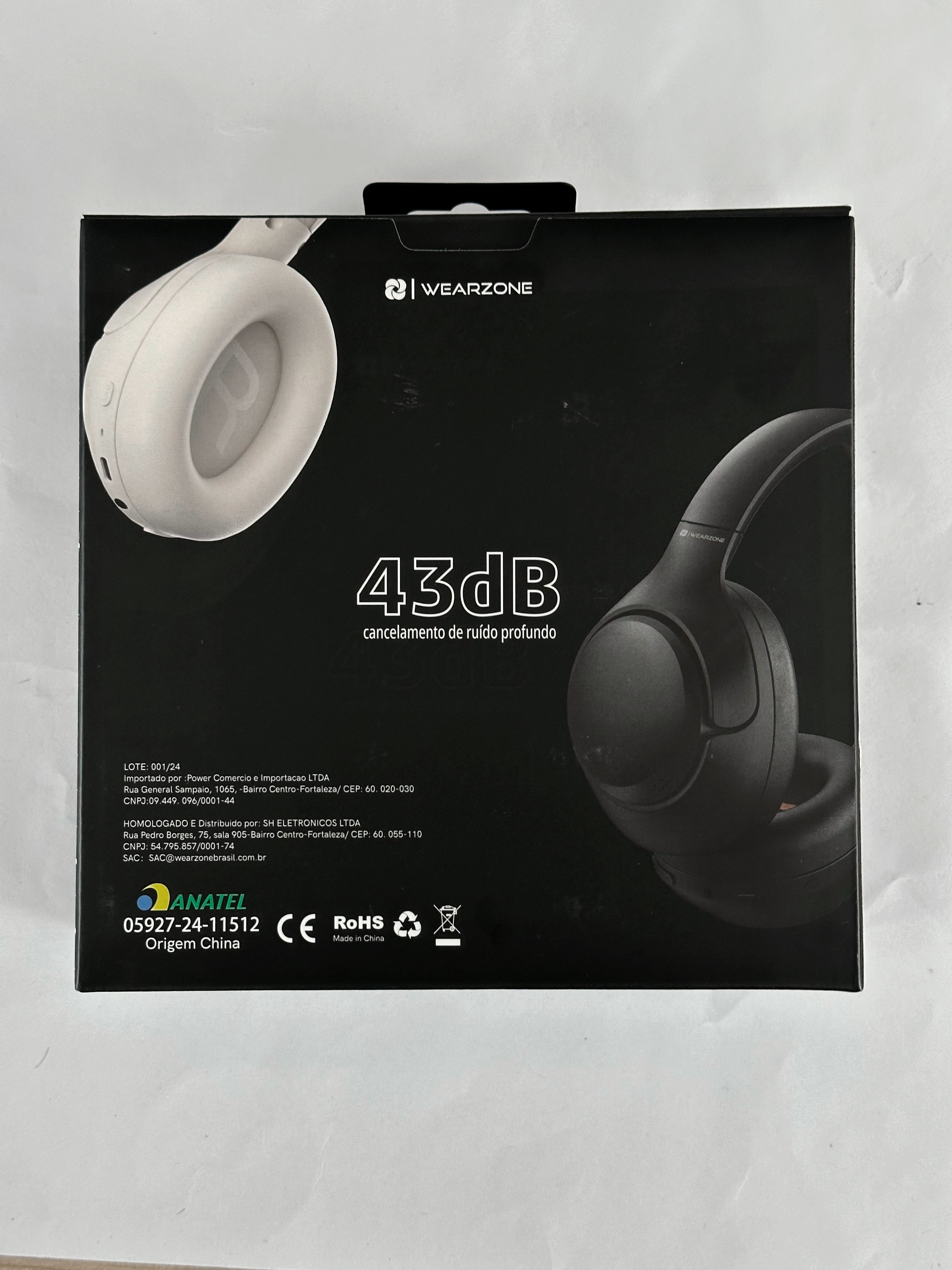 Headphone WZ‑08 Wearzone – ANC 40 h, Dobrável & Graves Potentes