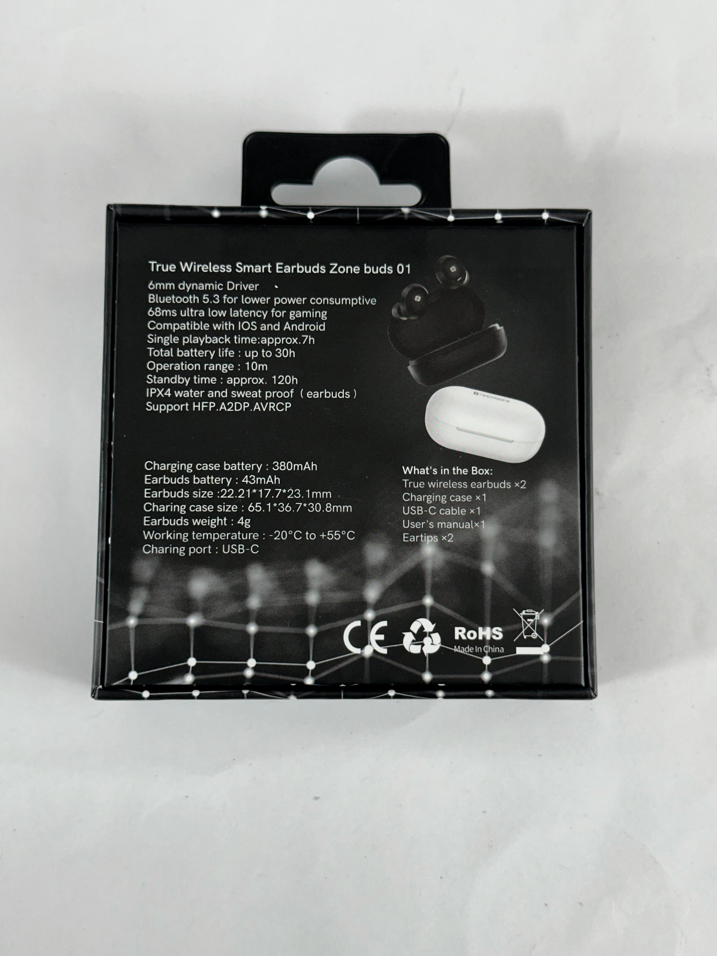 Fone Bud Zone‑01 Wearzone – 32 h, True Wireless e Graves Profundos