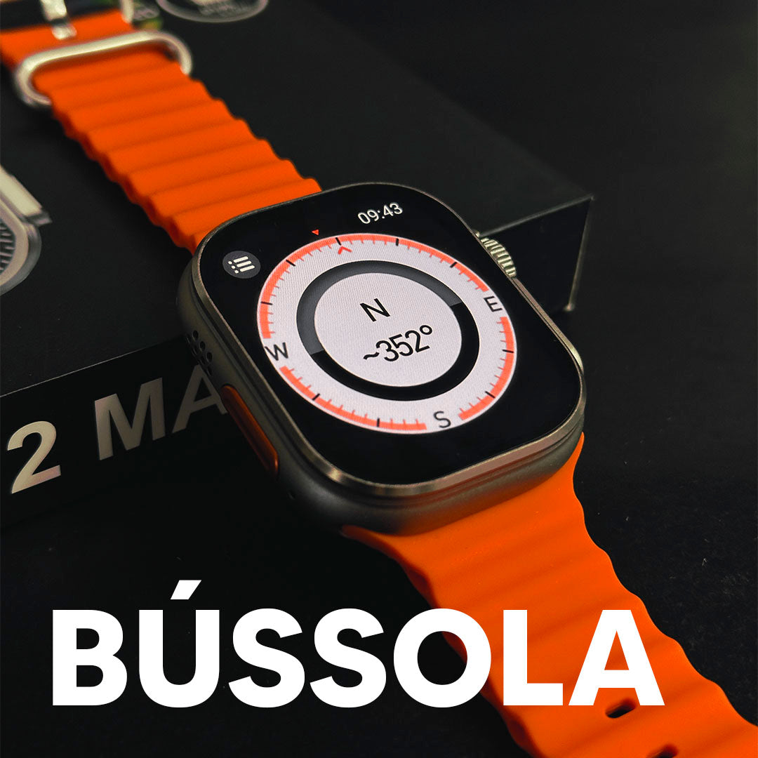 Smartwatch Ultra 2 Max – AMOLED, Gestos e AI - Pulseira de brinde