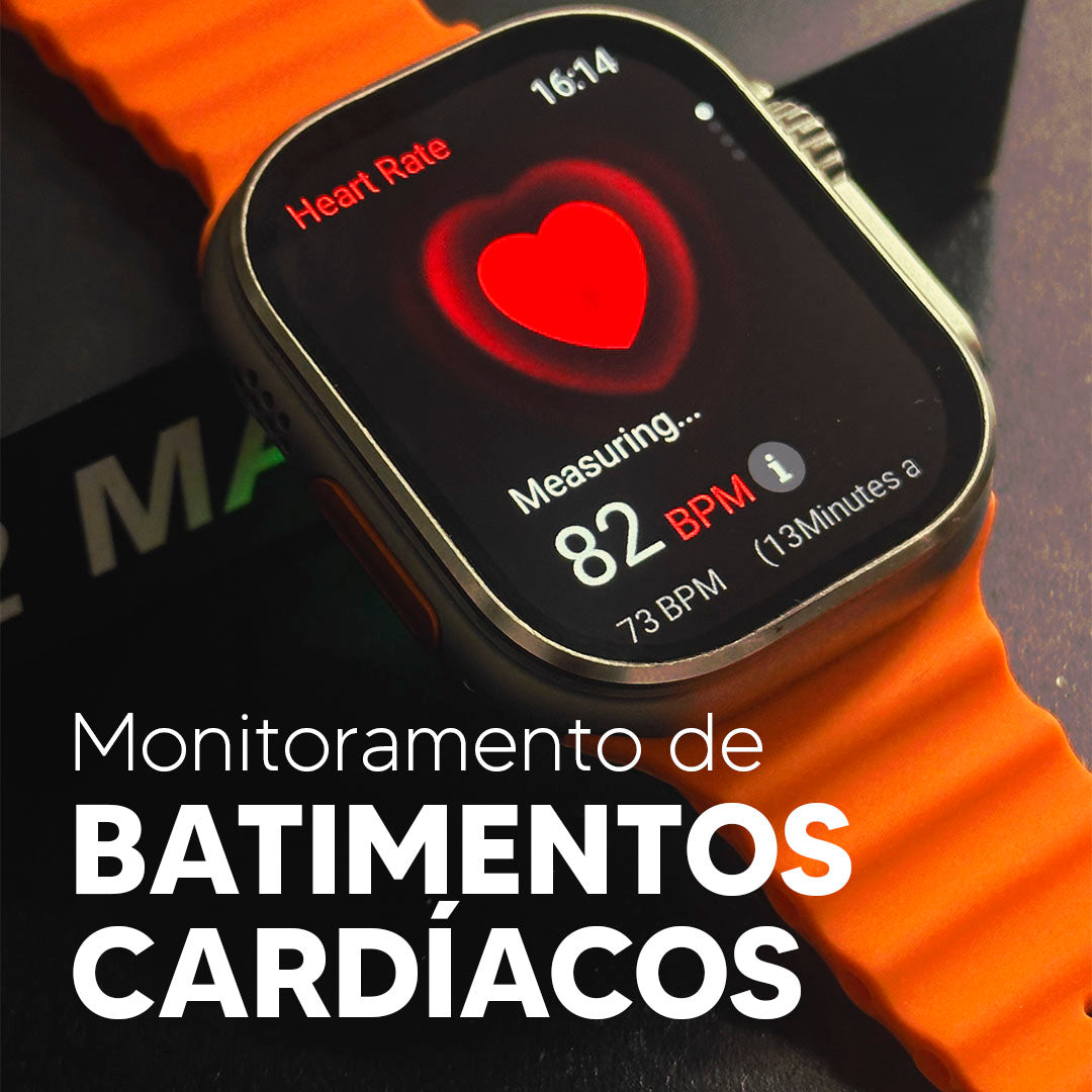 Smartwatch Ultra 2 Max – AMOLED, Gestos e AI - Pulseira de brinde