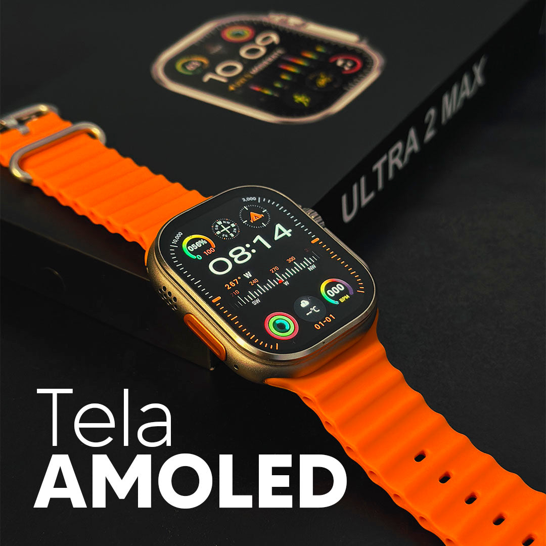 Smartwatch Ultra 2 Max – AMOLED, Gestos e AI - Pulseira de brinde