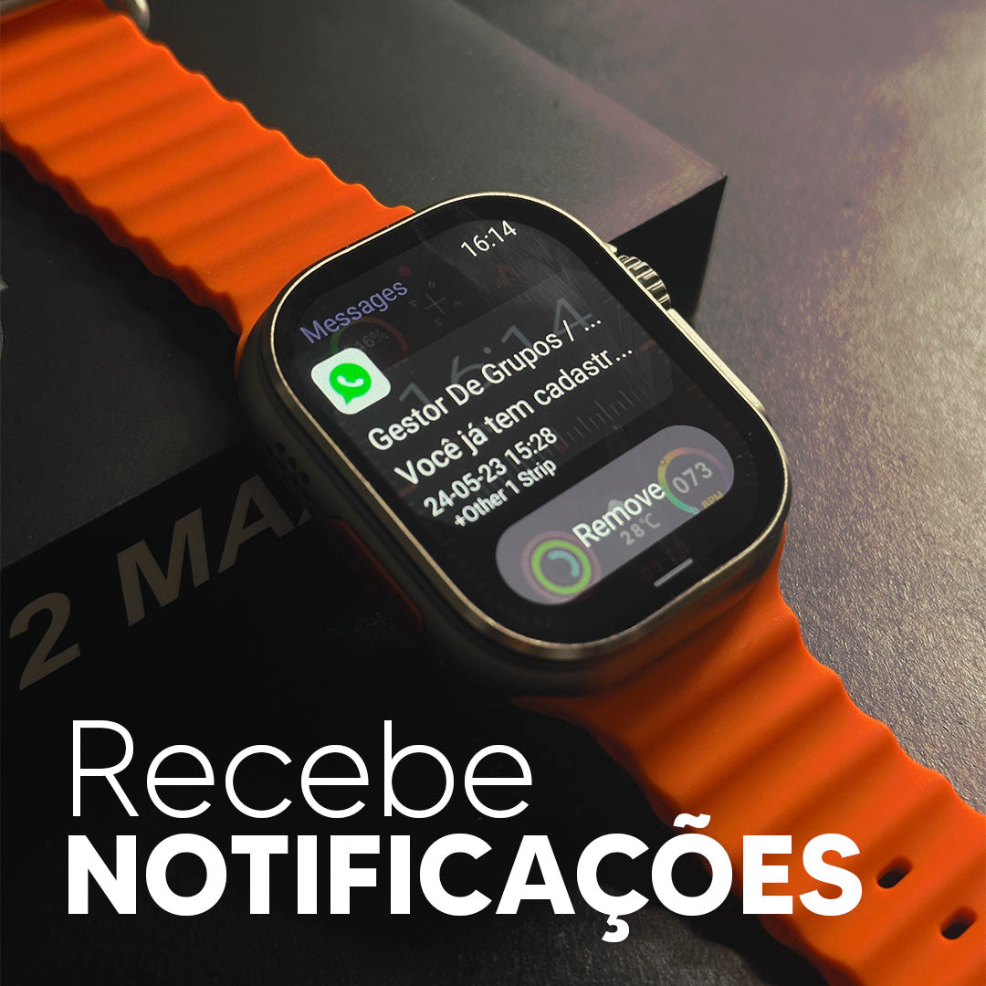 Smartwatch Ultra 2 Max – AMOLED, Gestos e AI - Pulseira de brinde