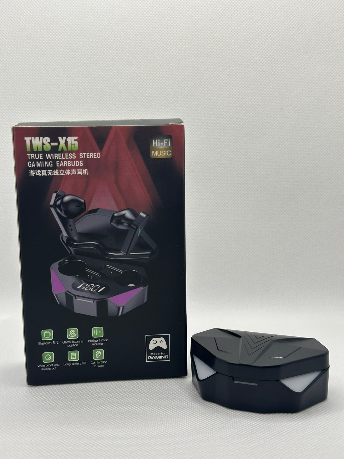 Fone de Ouvido Bluetooth 5,2 -X15-PRETO