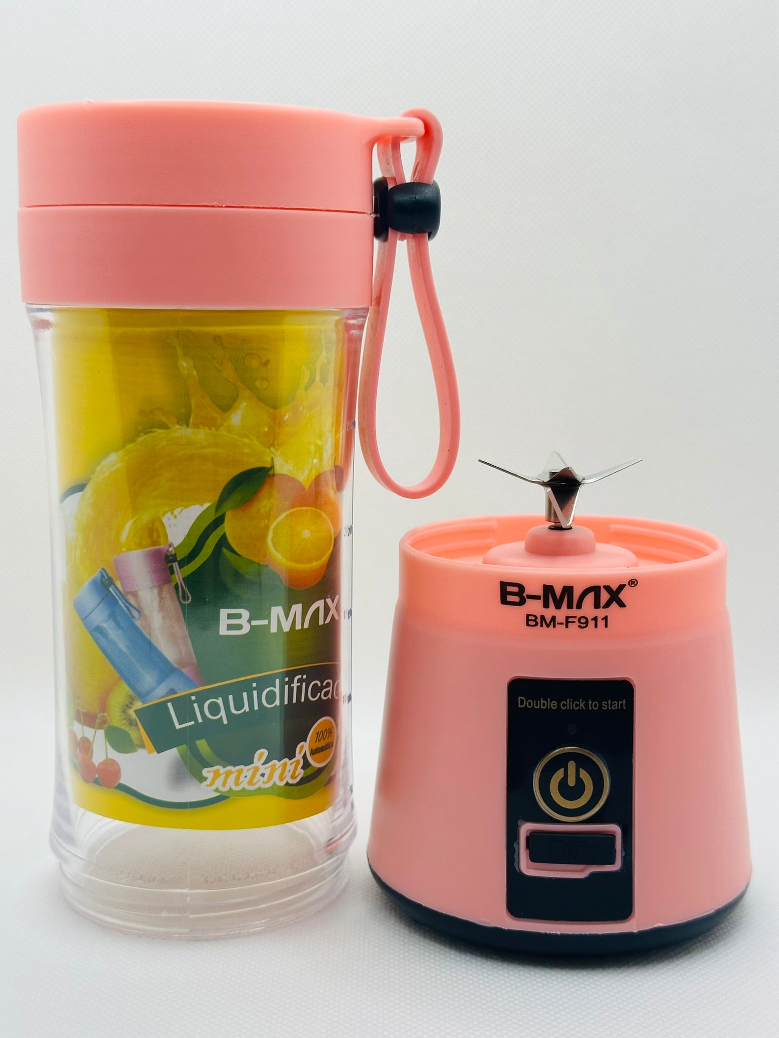 Mini Liquidificador Portátil Recarregável - Rosa