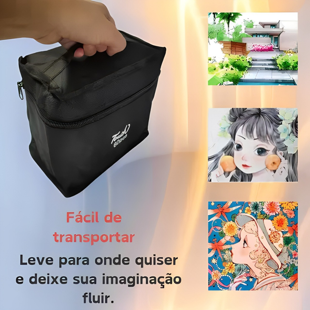Estojo de canetas coloridas Ponta Dupla